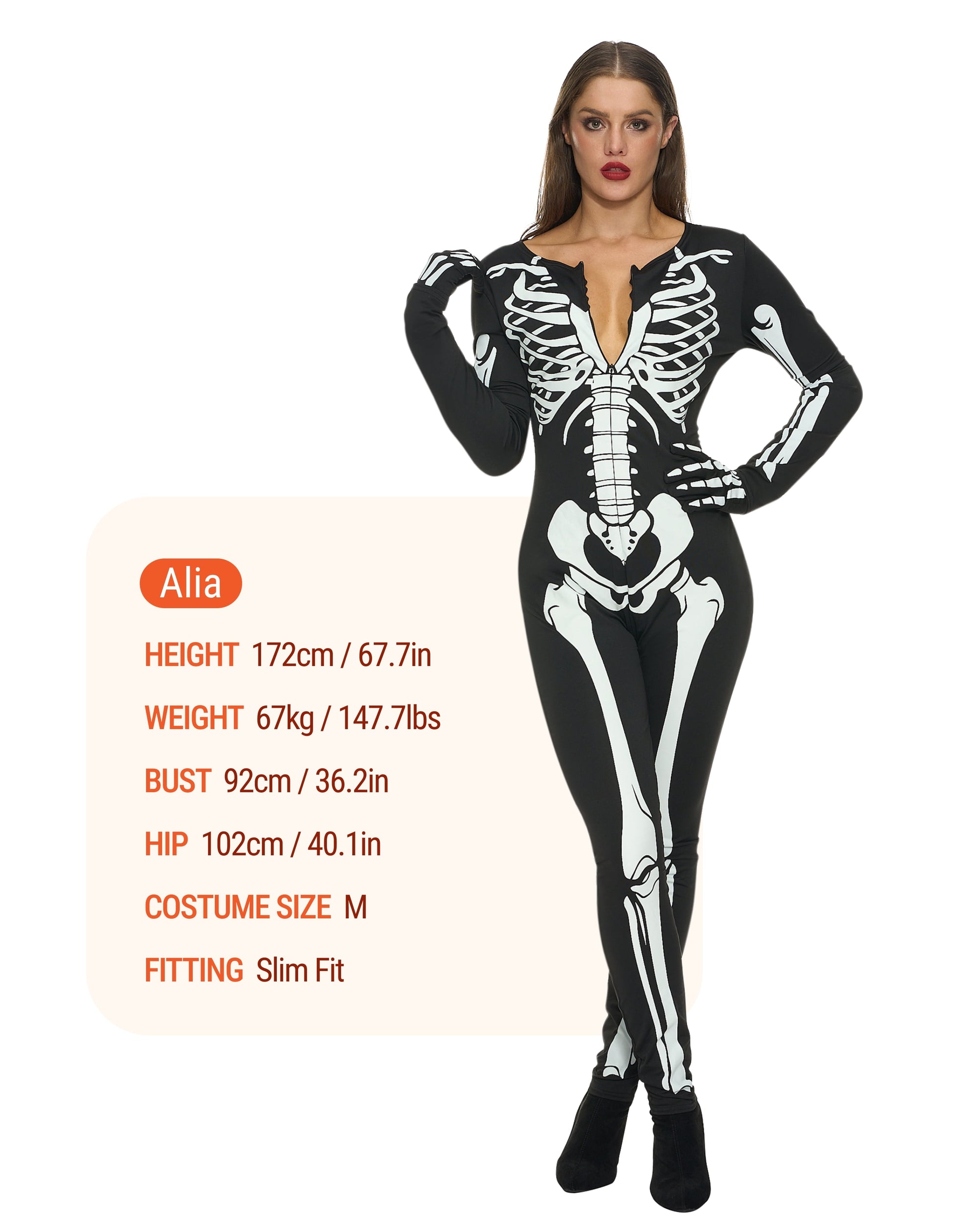 Glow in the Dark Skeleton Costume for Adults Women Halloween Dress up Party Role Playing Cosplay